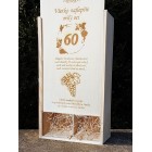 Dřevěná dárková krabička na víno 2x0,75l - dárek k 60. - hrozny