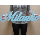 Dřevěné jméno na zeď šířka 80cm - Milanko