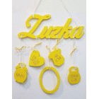 5 závěsných doplňků dřevěné jméno-ovál