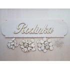 Dřevěný rodinný kalendář typ A s nápisem "Rodinka"