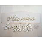 Dřevěný rodinný kalendář typu B s nápisem "Naše rodina" CZ