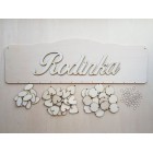 Dřevěný rodinný kalendář typ B s nápisem "Rodinka"