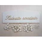Dřevěný rodinný kalendář typu C s nápisem "Kalendář narozenin"