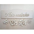 Dřevěný rodinný kalendář typ B s nápisem "Naše rodinka" CS