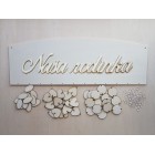 Dřevěný rodinný kalendář typ C s nápisem "Naše rodinka"