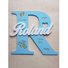 Dřevěné písmeno s jménem a údaji cca 30cm - Roland