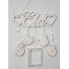 Dárek pro dítě jméno se srdíčky a údaji + fotorámek Ela