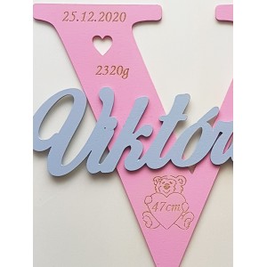 Jméno s údaji o narození – jméno na zeď 2