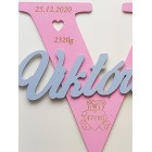 Dřevěné písmeno s názvem a údaji cca 30cm - Viktória