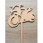 Dřevěný zapich motorka silniční šířka 12 cm malovaná