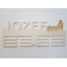 Dřevěný držák na medaile s laserováním 45cm Mushing