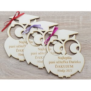 Magnetka sovička jako poděkování 12 cm 2