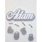 3D jméno s pozadím a údaji - Adam