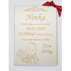 Dřevěná pamětní tabulka A4 s údaji a fotkou na míru
