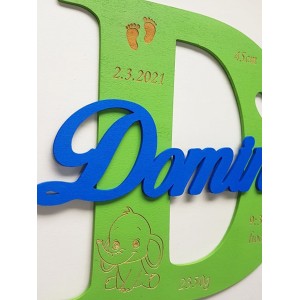 Jméno s údaji o narození – jméno na zeď 2