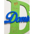 Dřevěné písmeno se jménem a údaji cca 30 cm - Dominik