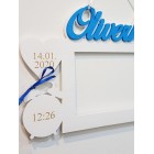 Dřevěný fotorámeček dárek pro novorozence