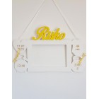 Dřevěný fotorámeček dárek pro novorozence