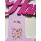 Dřevěné písmenko se jménem a údaji cca 30cm Hanka