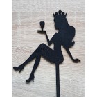 Dřevěný zápich na míru šířka 13cm malovaný slečna