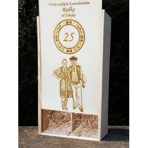 Dřevěný obal na 2 lahve 2