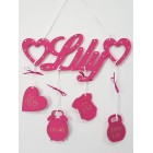 Jméno se srdíčky a údaji Rebeka