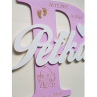 Dřevěné písmenko se jménem a údaji cca 30cm Peťka