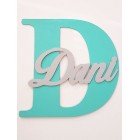 Dřevěné písmeno se jménem cca 30cm - D - Dani