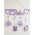 Dárek pro holčičku jméno se srdíčky a údaji Eliška