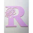 Dřevěné písmeno s květinou 30cm