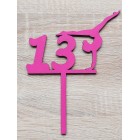 Dřevěný zapich na míru gymnastka 15cm malovaný