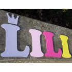 Dřevěná písmena na zeď výška 20cm - LILIEN - korunka