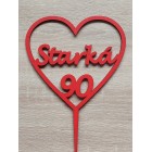 Dřevěná zápisníková zarážka na míru s názvem šířka 15 cm malovaná - červená