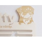 Dřevěný držák na medaile s laserováním 45 cm plemeno Peruánský naháč