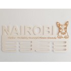 Dřevěný držák na medaile s laserováním 45 cm plemeno Americký bezsrstý teriér