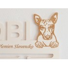Dřevěný držák na medaile s laserováním 45 cm plemeno Americký bezsrstý teriér