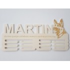 Dřevěný držák na medaile s laserováním 45 cm plemeno Americký bezsrstý teriér