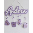 Jméno na zdi: Andrea s pozadím a informacemi