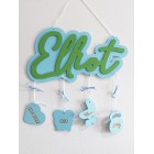 Jméno na zeď s pozadím a údaji dárek od prarodičů