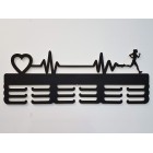 Dřevěný věšák na medaile malovaný 55 cm SRDCE PULZ BEH