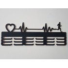 Dřevěný věšák na medaile malovaný 55 cm SRDCE PULZ BEH