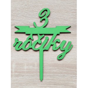 Dřevěná ozdobná špička na dort na míru 1. narozeninám malovaná 2