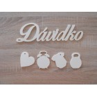 Výrobek-Dřevěné jméno s doplňky na dokončení