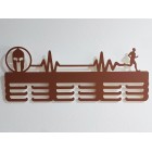 Dřevěný věšák na medaile malovaný 55cm SPARTAN PULZ BEH