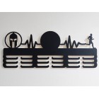 Dřevěný věšák na medaile malovaný 55cm TRIFECTA SPARTAN - černý