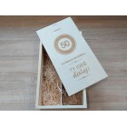 Dřevěná dárková krabice na víno 2x0,75l - dárek k 50. narozeninám - značka