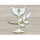 Dřevěný zapich 1. svaté přijímání kalich 15cmx14cm