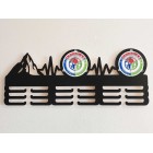 Dřevěný věšák na medaile malovaný 55 cm na 2 TRIFECTY + hory