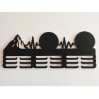 Dřevěný věšák na medaile malovaný 55 cm na 2 TRIFECTY + hory