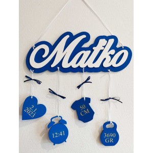 Jméno s údaji na tabulce s obrysem